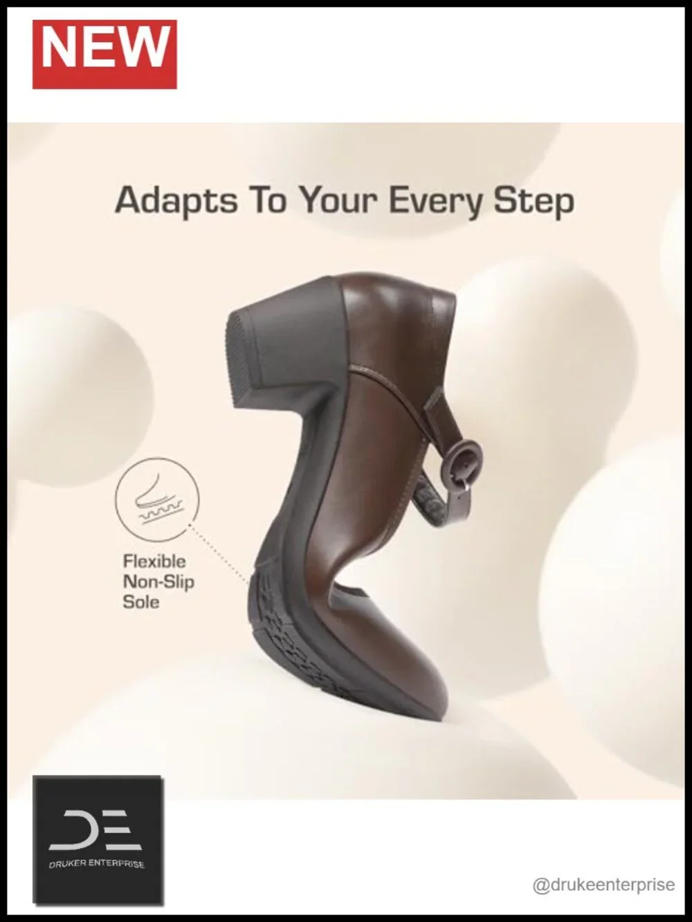 Mary Jane Low Chunky Heels with Arch Support Memory Foam Insole